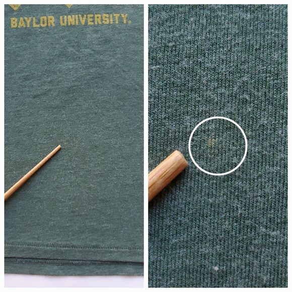 Baylor University V Neck T Shirt Womens L Life is Good Classic Fit Green Hearts - Picture 7 of 9